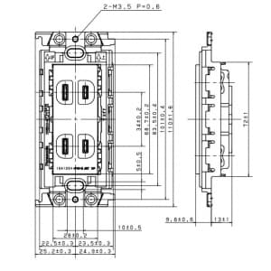 パナソニック 埋込ダブルコンセント 絶縁取付枠付 15A 125V ホワイト 埋込ダブルコンセント 絶縁取付枠付 15A 125V ホワイト WTF15024WK 画像2