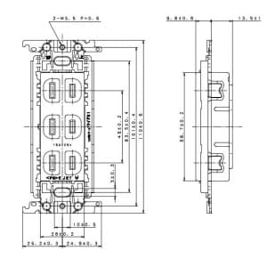 パナソニック 埋込トリプルコンセント 金属取付枠付 15A 125V ベージュ 埋込トリプルコンセント 金属取付枠付 15A 125V ベージュ WTF13033FK 画像2