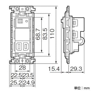 パナソニック 埋込熱線センサ付ナイトライト LED:電球色 0.6W コンセント付 手動スイッチ付 15A 125V ホワイト 埋込熱線センサ付ナイトライト LED:電球色 0.6W コンセント付 手動スイッチ付 15A 125V ホワイト WTF4067W 画像3