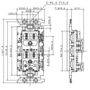 パナソニック フルカラー 埋込絶縁接地ダブルコンセント アースターミナル付 取付枠付 15A 125V フルカラー 埋込絶縁接地ダブルコンセント アースターミナル付 取付枠付 15A 125V WN113249 画像3