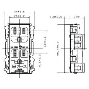 パナソニック フルカラー 埋込ダブルコンセント アースターミナル付 ワンタッチプレート 15A 125V フルカラー 埋込ダブルコンセント アースターミナル付 ワンタッチプレート 15A 125V WN11323K 画像2