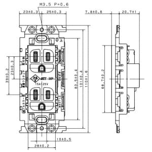 パナソニック フルカラー 埋込絶縁接地ダブルコンセント 取付枠付 15A 125V フルカラー 埋込絶縁接地ダブルコンセント 取付枠付 15A 125V WN15124 画像3