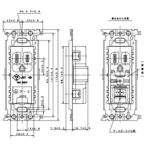 パナソニック フルカラー 埋込接地コンセント アースターミナル付 取付枠付 15A 125V グレー フルカラー 埋込接地コンセント アースターミナル付 取付枠付 15A 125V グレー WN1131H 画像3