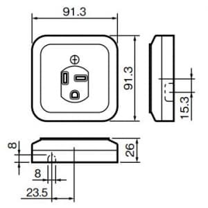 パナソニック 小型接地2P角型コンセント 30A 250V ホワイト 小型接地2P角型コンセント 30A 250V ホワイト WK3730W 画像2