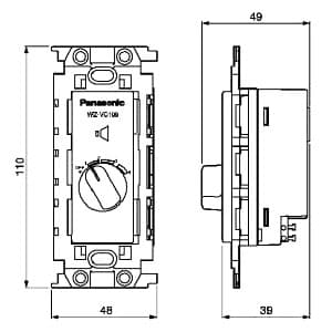 パナソニック 埋込ボリュームコントローラー スピーカー用 0.5〜6W 埋込ボリュームコントローラー スピーカー用 0.5〜6W WZ-VC106 画像2