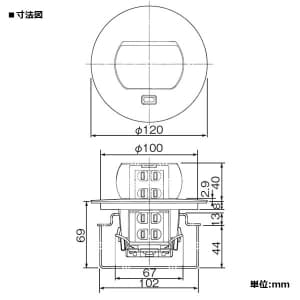 パナソニック アップコンフラット 丸型 電源用 安全扉付コンセント 2コ口 ゴールド 15A 125V アップコンフラット 丸型 電源用 安全扉付コンセント 2コ口 ゴールド 15A 125V DU5650PK 画像2