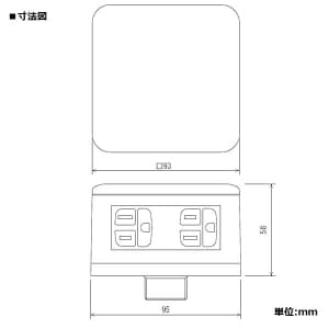 パナソニック ハイテンションアウトレット 角型 接地コンセント 4コ口 15A 125V ベースねじ呼びG22 ハイテンションアウトレット 角型 接地コンセント 4コ口 15A 125V ベースねじ呼びG22 DUK51130 画像2