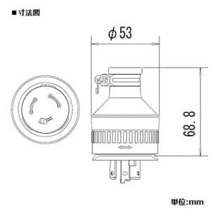 パナソニック 防水引掛3Pゴムキャップ 20A 250V ブラック 防水引掛3Pゴムキャップ 20A 250V ブラック WF8320K 画像2