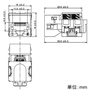 パナソニック パッチパネル用モジュール CAT6 ブルー パッチパネル用モジュール CAT6 ブルー NR3071L 画像2