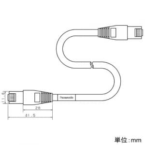 パナソニック モジュラ型コード CAT6 コード長2.0m グレー モジュラ型コード CAT6 コード長2.0m グレー NR11602 画像2