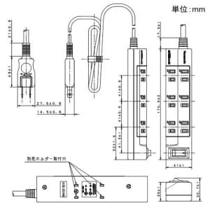 パナソニック ACアダプター対応タップ 6コ口 一括スイッチ付 1mコード付 ACアダプター対応タップ 6コ口 一括スイッチ付 1mコード付 WHA29162WKP 画像2