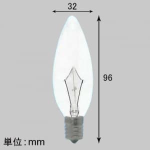 アサヒ シャンデリアランプ C32 110V15W 全光束:90lm 口金:E12 クリヤー シャンデリアランプ C32 110V15W 全光束:90lm 口金:E12 クリヤー C32E12110V-15W(C) 画像2