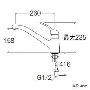 SANEI シングルワンホール混合栓 節水水栓 キッチン用 泡沫吐水 寒冷地用 Kiwitap シングルワンホール混合栓 節水水栓 キッチン用 泡沫吐水 寒冷地用 Kiwitap K87710JK 画像3