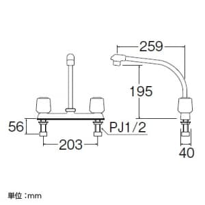 K61DK-LH (三栄水栓製作所)｜混合栓｜管材｜電材堂【公式】