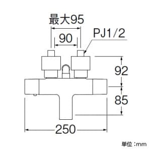 SANEI サーモシャワー混合栓 節水水栓 壁付混合栓 浴室用 断熱仕様 SUTTO サーモシャワー混合栓 節水水栓 壁付混合栓 浴室用 断熱仕様 SUTTO SK1831 画像4