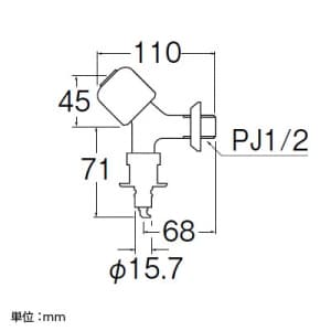 SANEI 洗濯機用送り座水栓 オートストッパー付 呼び:13 洗濯機用送り座水栓 オートストッパー付 呼び:13 Y1431CTV-1-13 画像2