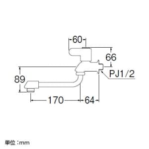 SANEI 自在水栓 セラミック水栓 パイプ長さ:170mm 寒冷地用 自在水栓 セラミック水栓 パイプ長さ:170mm 寒冷地用 JA102DCK-13 画像2