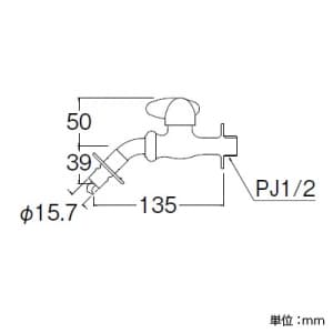 SANEI ミニセラ洗濯機用ホーム水栓 セラミック水栓 オートストッパー付 miniCERA ミニセラ洗濯機用ホーム水栓 セラミック水栓 オートストッパー付 miniCERA JY1235TV-1-13 画像2