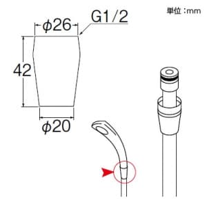 SANEI 回転ホース金具 バスルーム用 シャワーヘッド側 11×16.5mmホース用 回転ホース金具 バスルーム用 シャワーヘッド側 11×16.5mmホース用 PU86TF 画像3