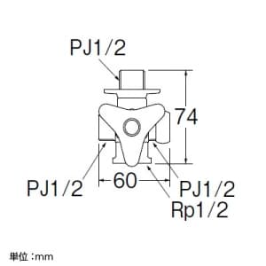 SANEI クロス分岐バルブ 呼び:13 クロス分岐バルブ 呼び:13 B41J-13 画像2