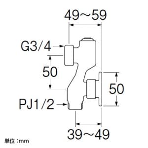 SANEI 増設偏心管 偏心寸法:50mm 増設偏心管 偏心寸法:50mm U3-90X-50 画像2