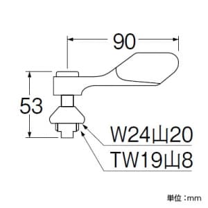 SANEI 給水栓上部 呼び13水栓用 湯・水用カラーリング付 給水栓上部 呼び13水栓用 湯・水用カラーリング付 PR130A-13 画像2