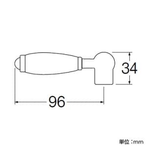 SANEI 陶器レバー ビス止め式 湯用 陶器レバー ビス止め式 湯用 PR2102F-2-R 画像2