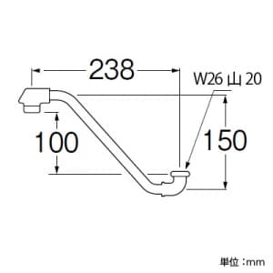 SANEI 断熱上向自在パイプ 下向き取付けタイプ 長さ:238mm パイプ外径:16mm 断熱上向自在パイプ 下向き取付けタイプ 長さ:238mm パイプ外径:16mm PA16D-60X2-16 画像2