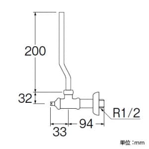 SANEI D式アングル止水栓 共用形 呼び:13 D式アングル止水栓 共用形 呼び:13 V22JD-13 画像2