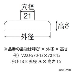 SANEI 幅広止水栓座金 呼び:13 外径:80mm 幅広止水栓座金 呼び:13 外径:80mm V22J-570-13X80X15 画像2