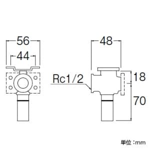 SANEI 座付エルボ ワンタッチタイプ 上型・横型両対応 ネジ径Rc1/2×パイプ径13A 座付エルボ ワンタッチタイプ 上型・横型両対応 ネジ径Rc1/2×パイプ径13A T6312J-4-13X13A 画像3