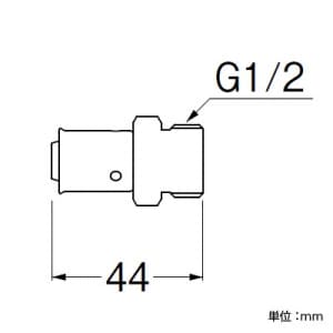 SANEI オスアダプター平行 カシメタイプ ネジ径G1/2×パイプ径13A オスアダプター平行 カシメタイプ ネジ径G1/2×パイプ径13A T601-4-13X13A 画像2