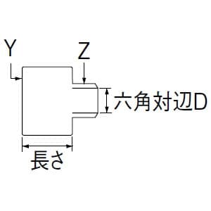 SANEI 多角穴ザルボ 厚口 ネジ部先端ローレット加工 長さ:45mm 多角穴ザルボ 厚口 ネジ部先端ローレット加工 長さ:45mm T22-13X45 画像3