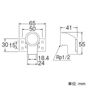 SANEI PC座付水栓エルボ HI・VPパイプ用 呼び:13 PC座付水栓エルボ HI・VPパイプ用 呼び:13 JT525-13 画像2