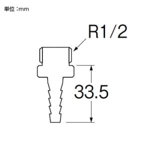 SANEI ホースニップル 呼び13(R1/2) 直径9mm 黄銅製 ホースニップル 呼び13(R1/2) 直径9mm 黄銅製 T28M-13X9 画像2