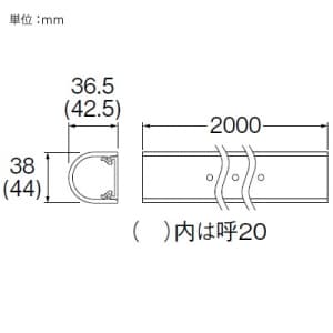 SANEI ダクト 呼び20 長さ2000mm 塩化ビニル樹脂製 ダクト 呼び20 長さ2000mm 塩化ビニル樹脂製 R58-1-20 画像2