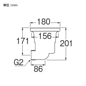 SANEI 流し排水栓 キッチン用 取付(ネジ径156) ポリプロピレン製 流し排水栓 キッチン用 取付(ネジ径156) ポリプロピレン製 H6551 画像2