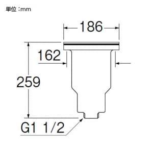 SANEI 流し排水栓DS キッチン用 取付(ネジ径162) ポリプロピレン製 流し排水栓DS キッチン用 取付(ネジ径162) ポリプロピレン製 H650 画像2