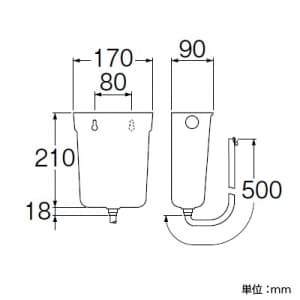 SANEI 水受容器 流し用 ドレン機構なし 水受容器 流し用 ドレン機構なし H790-88 画像2