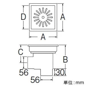 SANEI 排水ユニット 排水用品 バスルーム用 呼び50VUパイプ用 幅:148mm 排水ユニット 排水用品 バスルーム用 呼び50VUパイプ用 幅:148mm H904-150 画像2