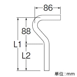 SANEI 小便Pパイプ トイレ用 パイプ径:16mm 長さ:300mm 小便Pパイプ トイレ用 パイプ径:16mm 長さ:300mm V90-67-85X300 画像2