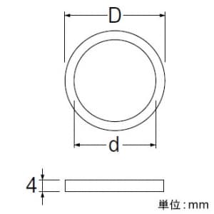 SANEI ロータンクサイフォン用袋ナットパッキン トイレ用 呼び:32 ロータンクサイフォン用袋ナットパッキン トイレ用 呼び:32 PP42-32S-32 画像3