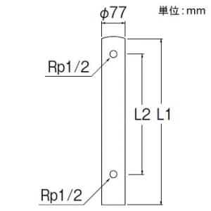 SANEI ステンレス水栓柱 ガーデニング 高さ:1300mm ステンレス水栓柱 ガーデニング 高さ:1300mm T805-76X1300 画像2