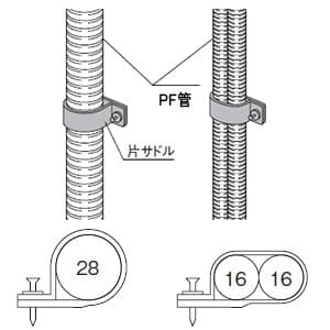 パナソニック 片サドル PF管用 呼び16 ウォームグレイ 片サドル PF管用 呼び16 ウォームグレイ DMP16L 画像3