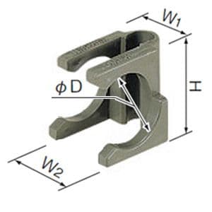パナソニック 吊りボルト用クリップ PF管用 呼び22 ウォームグレイ 吊りボルト用クリップ PF管用 呼び22 ウォームグレイ DM22R 画像2
