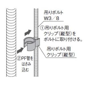 パナソニック 【生産完了品】【ケース販売特価 10個セット】吊りボルト用クリップ(縦型) PF管用 呼び16 ウォームグレイ 【ケース販売特価 10個セット】吊りボルト用クリップ(縦型) PF管用 呼び16 ウォームグレイ DMP16M_set 画像3