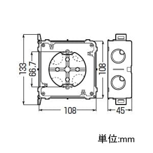 未来工業 軽量間仕切り用アウトレットボックス(深さ45mm) 中形四角丸型 フラットタイプ平塗代カバー付 軽量間仕切り用アウトレットボックス(深さ45mm) 中形四角丸型 フラットタイプ平塗代カバー付 CDO-K4AZ11 画像2