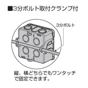 未来工業 ジョイントアウトレットボックス 中形四角 3分ボルト取付クランプ付 ジョイントアウトレットボックス 中形四角 3分ボルト取付クランプ付 CDO-4AJBC 画像3