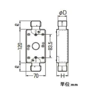 未来工業 露出スイッチボックス Gタイプ 1ヶ用2方出 PF管22適合 グレー JIS規格品 露出スイッチボックス Gタイプ 1ヶ用2方出 PF管22適合 グレー JIS規格品 SW2S-22FGH 画像2