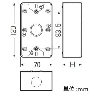 未来工業 露出スイッチボックス ブランクタイプ 1ヶ用 ミルキーホワイト 露出スイッチボックス ブランクタイプ 1ヶ用 ミルキーホワイト PVR-0YM 画像2